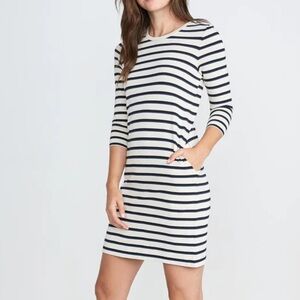 NWOT Marine Layer Gigi Dress in White/Navy/Black Size M